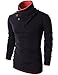 H2H Mens Casual Slim Fit Color Point Turtleneck Knit Pullover Sweater