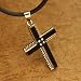 J1095 Strong and Distinctive: Designer Inspired Black Cross Blade Stainless Steel Uni...