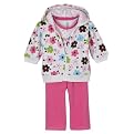 Newborn Girls' Just One Year 3pc Floral/Love Me Set - White/Pink