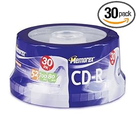 Click here to buy Memorex 700MB 80-Minute 52x CD-R Media (30-Pack Spindle) by Memorex.