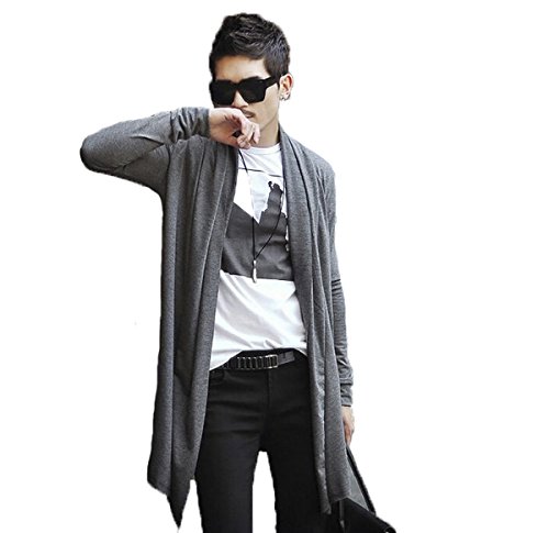 Stunner Men's Spring Slim With Hood Sweater Casual Long Cardigan