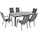 Hanover TUCSDN7PCHB-GRY Tucson 7 Piece Dining Set, Gray Outdoor Furniture