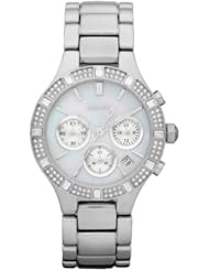 Dkny:brands Silver Tone Baguette Glitz Chronograph Watch- Ny8507