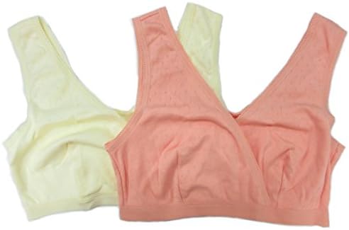Lando Sleep Soft Bra for Nursing and Maternity Large 2 pack with 1 pair washable nursing pad