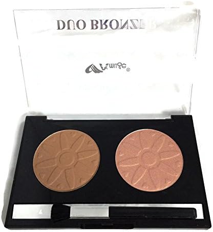 Amuse Duo Bronzer Face and Body Bronzer Highlight and Contour Palette By Stashia (MIX3-Ice Coffee/Golden Sand)