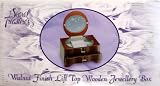 Secret Treasures Walnut Finish Lift Top Wooden Jewelry Box