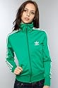 adidas The Firebird Track Jacket in Fairway & White,Track Jackets for Women