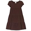 Girls' Xhilaration&reg; Short-Sleeve Tiered Solid Knit Dress - Brown