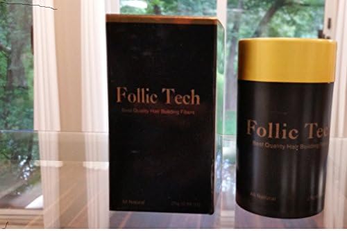 Follic Tech Hair Building Fibers Black 25 grams Plus 100 gram Refill Bag 125 grams total Highest Grade, Compare Competitors Like Toppik®, Xfusion®, Miracle Hair®, Made in the USA not China!