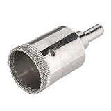 uxcell　ホールソー　ガラス穴鋸　ダイヤモンド コアビット　穴開け　カッター　大理石用　金属製　シルバートーン　24mm