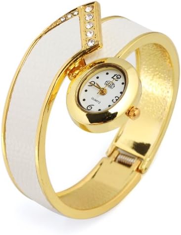 YESURPRISE Elegant Women Fashion Snake Skin Bangle Cuff Bracelet Wrist Watch White