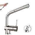 hochwertiger Einhebelmischer edelstahloptik Hochdruck ausziehbare Brause Sp�ltischarmatur Wasserhahn Armatur K�che
