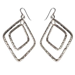 Handmade Sterling Silver Earrings women Jewelry 2.5 inches