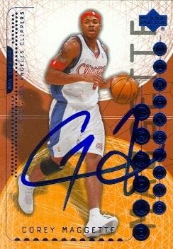 Corey Maggette Autographed/Hand Signed Basketball Card (Los Angeles Clippers) 2004 Upper Deck TD #32