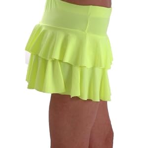 EyeCatchClothing - Amber Neon Ruffle Short Club Party Slinky Skirt