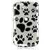 White with Black Dog Paw Prints Design Snap-On Cover Hard Case Cell Phone Protector for BlackBerry 9630 Tour [Luxmo Packaging]
