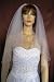 2 Tier Ivory Fingertip Length Crystal Drop Beaded Wedding Bridal Veil