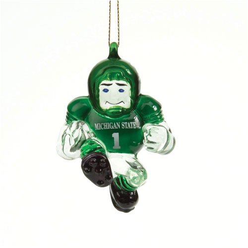 Michigan State Spartans NCAA Crystal Halfback Player Ornament (3)