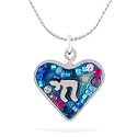 Blue Heart and Chai Necklace from the Artazia Collection #627BL JN HN
