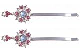 Hair Clip - H78 - Bobby Pin Style - Circle and Stars ~ 2-1/2