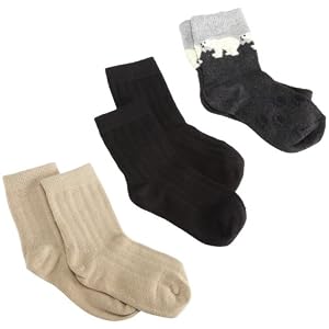 Country Kids Boys 2-7 Polar Bear Rib Organic Socks 3 Pack