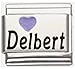 Delbert Purple Heart Laser Name Italian Charm Link