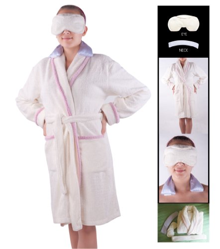 Hotel Luxury Spa Aromatherapy Robe & Eye Pillow Set with Thermal Pouch