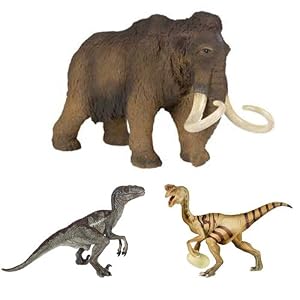 Papo Velociraptor, Oviraptor, and Mammoth Set by