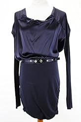 Silk Cowl Neck Belted  Dress