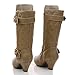 Elvina22K Tan Childrens Girl Low Heel Quilted Knee High Riding Boots