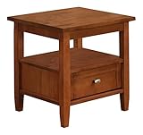 Simpli Home Warm Shaker End Table, 20" x 18", Honey Brown