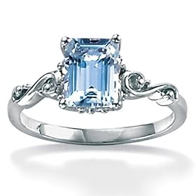 Octagon Aquamarine 10k Gold Ring Size 10 by