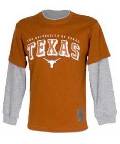 Buy Men`s Texas Longhorns L S Momentum Double Layer Tee