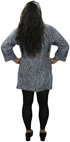 Plus Size Snow Leopard Print Hair Stylist Jacket for Women