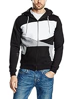 Urban Classics Sudadera (Negro / Gris / Blanco)