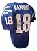 Autographed Peyton Manning Wilson Blue Jersey