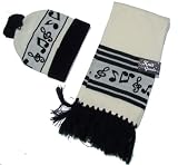 MUSIC PRINTED SCARF AND HAT SET
