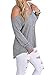 Dokotoo Womens Ladies Casual Winter Fall Off Open Shoulder Long Sleeve Loose Sweater Pullover Knitting Top Blouse Medium Grey