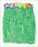 LUAU - 6 kids FLOWERED GREEN HULA skirts