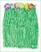 LUAU - 6 kids FLOWERED GREEN HULA skirts
