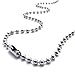 TEMEGO Jewelry Mens Alloy 2-Tone Superman Symbol Pendant Necklace Chain, Black Silver