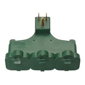 Coleman Cable 9910-05 3 Outlet Outdoor Adapter with Right Angle Plug by Coleman Cable