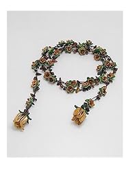 Brown Flower Cotton Semi GemStones Belt