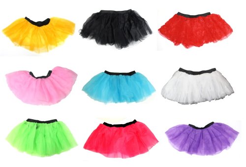 Neon Hen Fancy Dress Party UV Flo Tutu Skirt Women UK Sizes Available (6 to 10) - 10 Colours Available