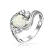 Bling Jewelry Vintage CZ Sterling Silver Opal Engagement Ring