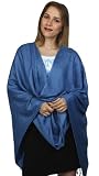 Viscose Pashmina Self Design Paisley Shawl Stole Wrap Navy Blue (28x78) Buy 2 Get FREE SHIPPING