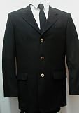 New Mens Black Blazer - Three Button, Single Breasted Suit Jacket - High Quality Sport Coat for Year Round Use!