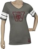 Wisconsin Badgers Women's Grey adidas Originals Vintage Mascot Football Jersey T-Shirt