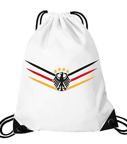 Luckja Deutschland EM 2016 Fanfest Turnbeutel Sportbeutel Tasche Weiss-Bunt