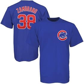 Majestic Chicago Cubs #38 Carlos Zambrano Royal Blue Players T-shirt